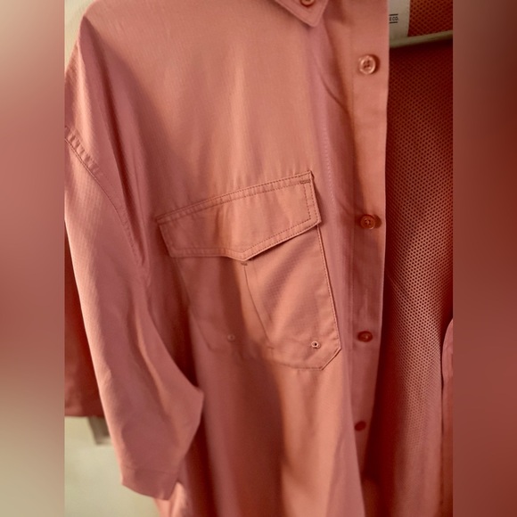 AFTCO Vented Pink Button Down Fishing Shirt, Size 2X - Picture 7 of 10